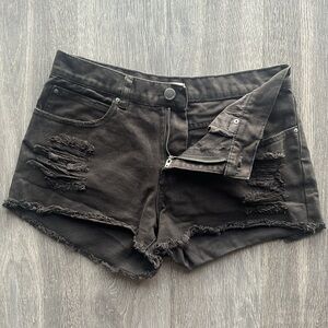 Billabong Cut-Off Distressed Denim Shorts | Black | Size 27